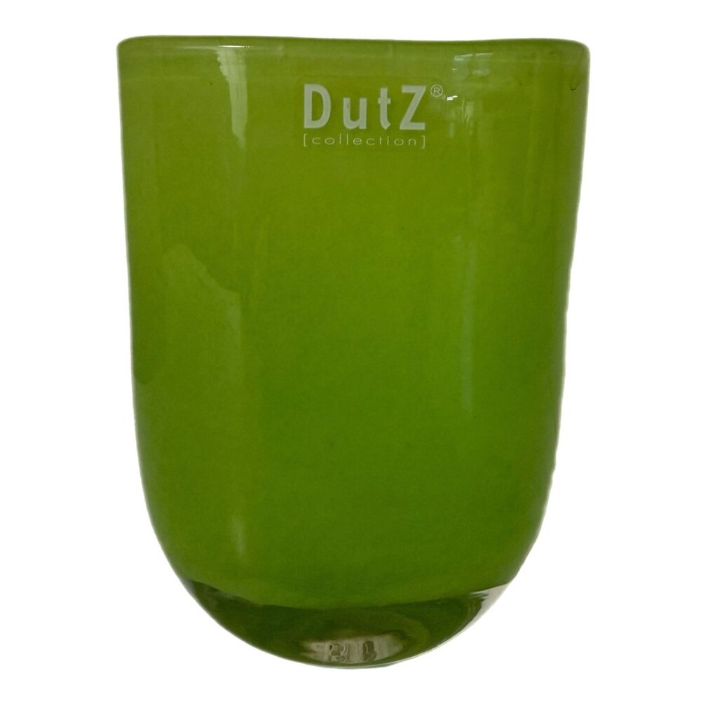 DutZ Collection 6” Green Heavy Glass Vase